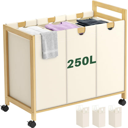 Laundry Hamper with 3 Section