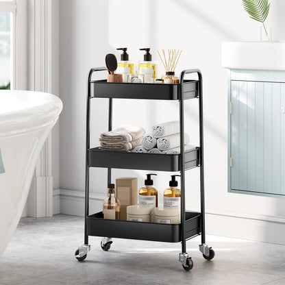 TOOLF Metal Rolling Cart with Wheels