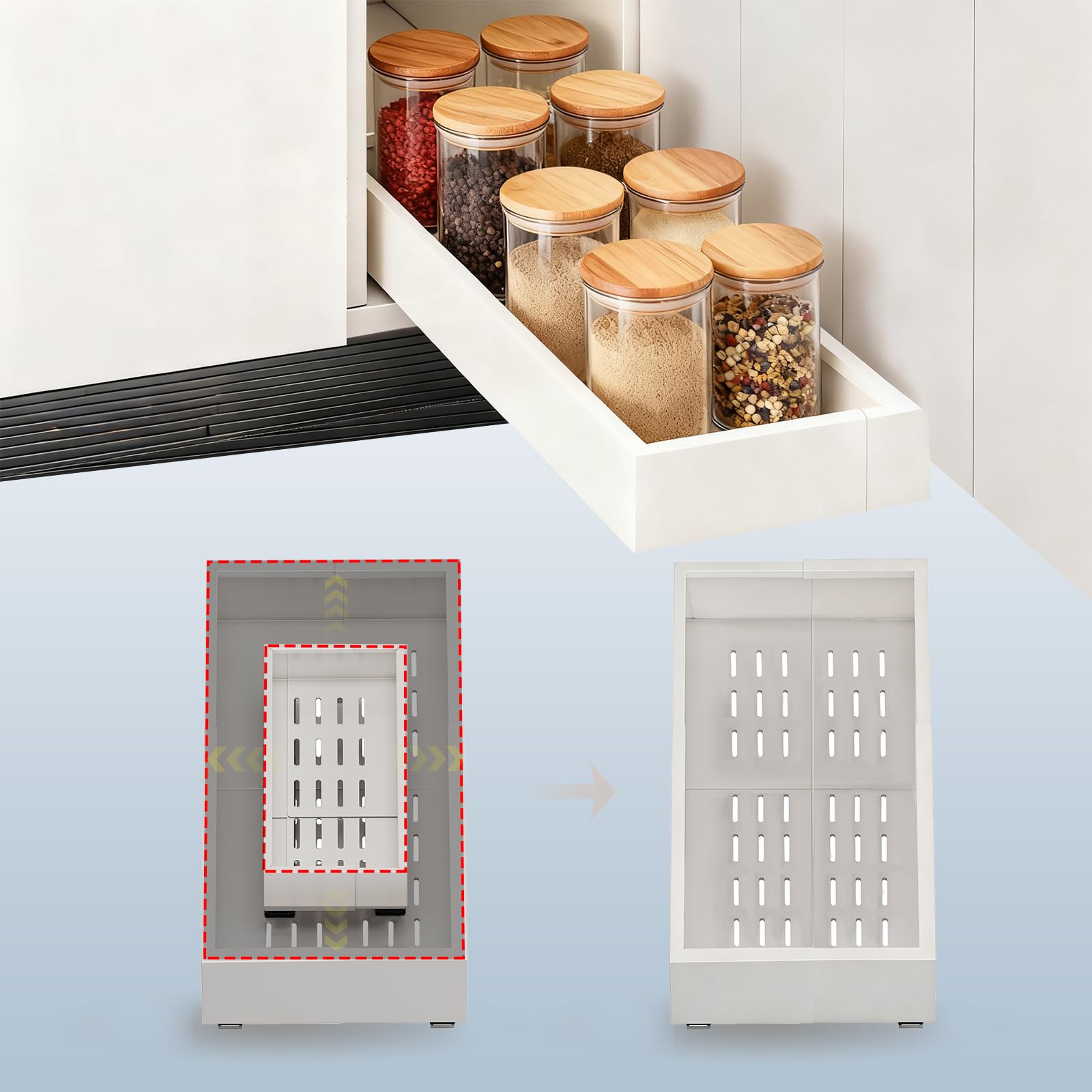 Pull Out Cabinet Organizer Slide Out Drawer Kitchen Cabinet Storage Rack