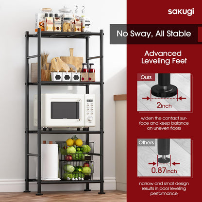 Metal Storage Shelves Space Saving Garage Kitchen Laundry Standing Organizer Rack with Leveling Feet