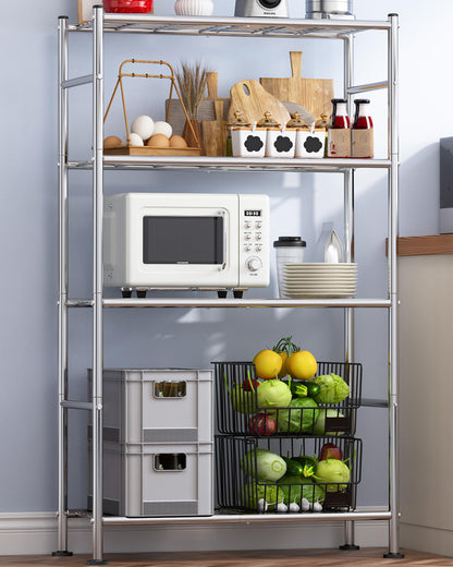 Metal Storage Shelves Space Saving Garage Kitchen Laundry Standing Organizer Rack with Leveling Feet