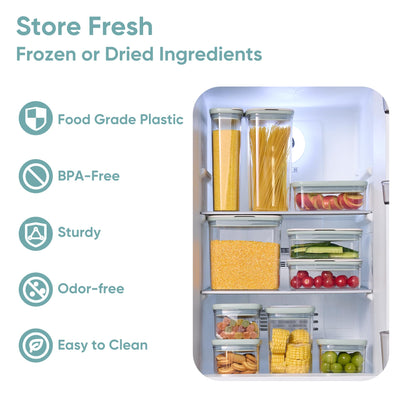 Airtight Food Storage Containers Set, 20-Piece, BPA-Free, Leakproof, Stackable Kitchen Storage