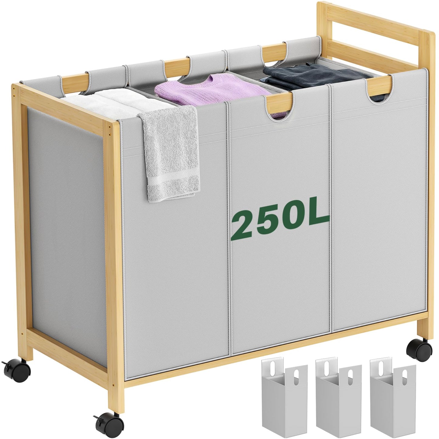 Laundry Hamper with 3 Section