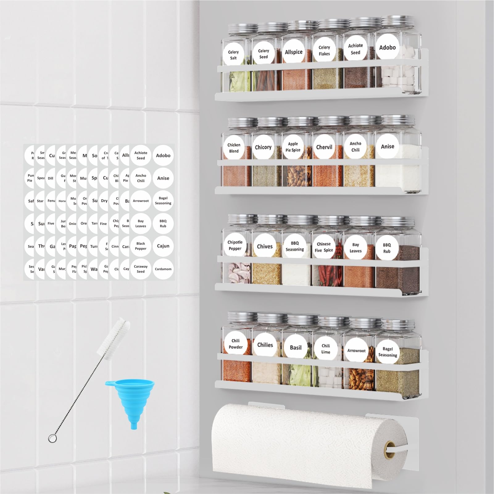 Magnetic Spice Rack for Refrigerator Metal Fridge Organizer Shelf