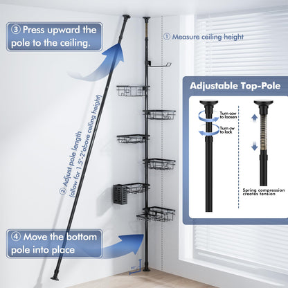 Vatex Corner Shower Caddy Tension Pole