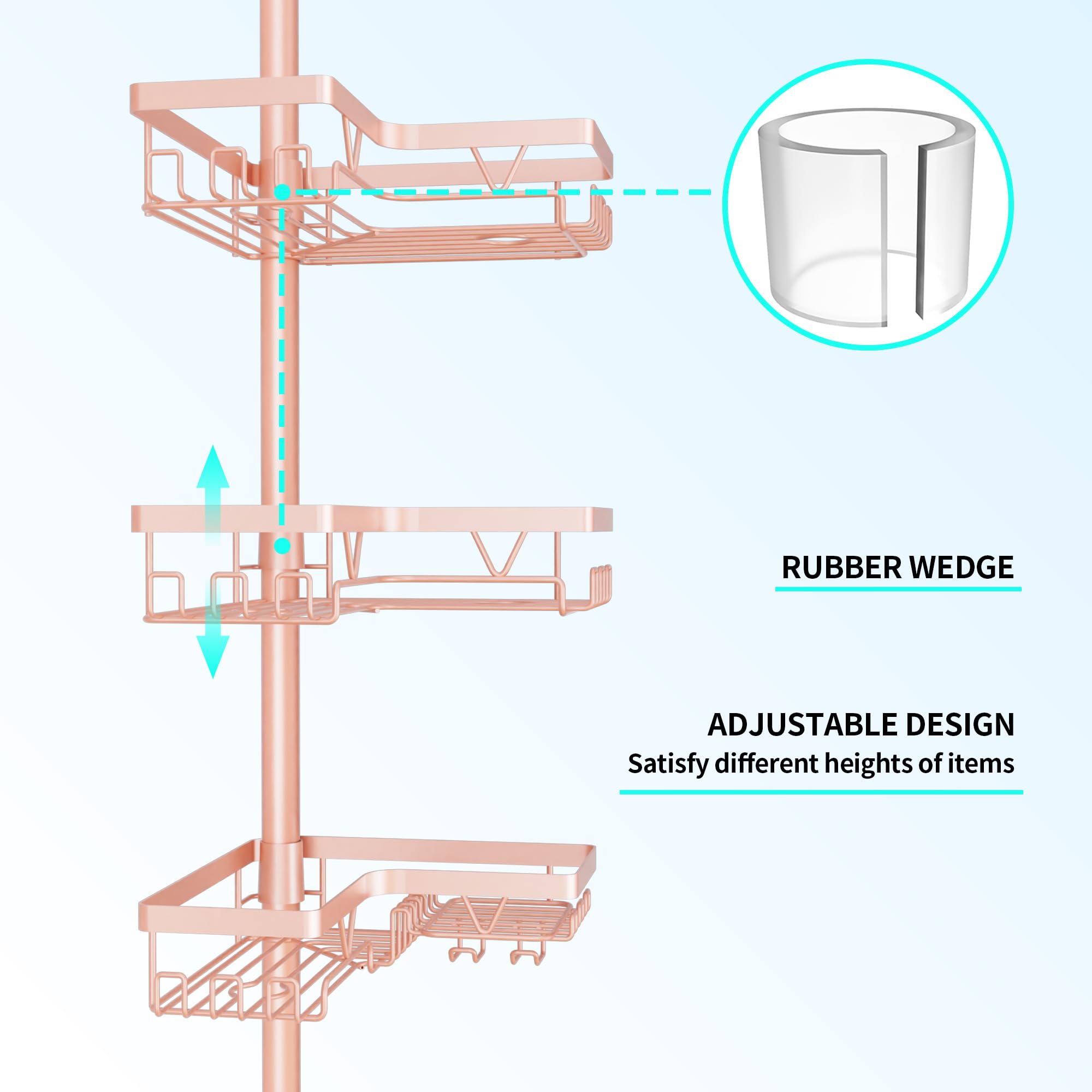 DAOYA Corner Shower Caddy Tension Pole