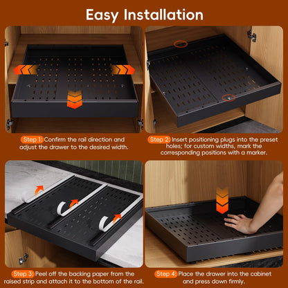 Pull Out Cabinet Organizer Drawer Storage Rack for Kitchen Cabinets