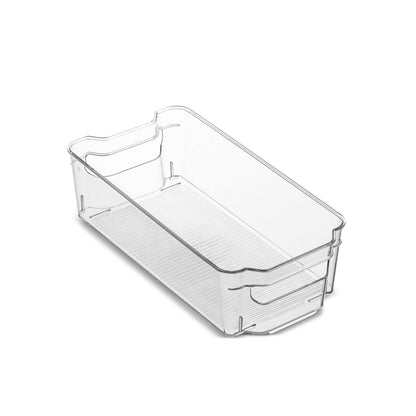 Set of 10 Refrigerator Organizer Bins Stackable Fridge Freezer Kitchen Clear Plastic Storage Containers