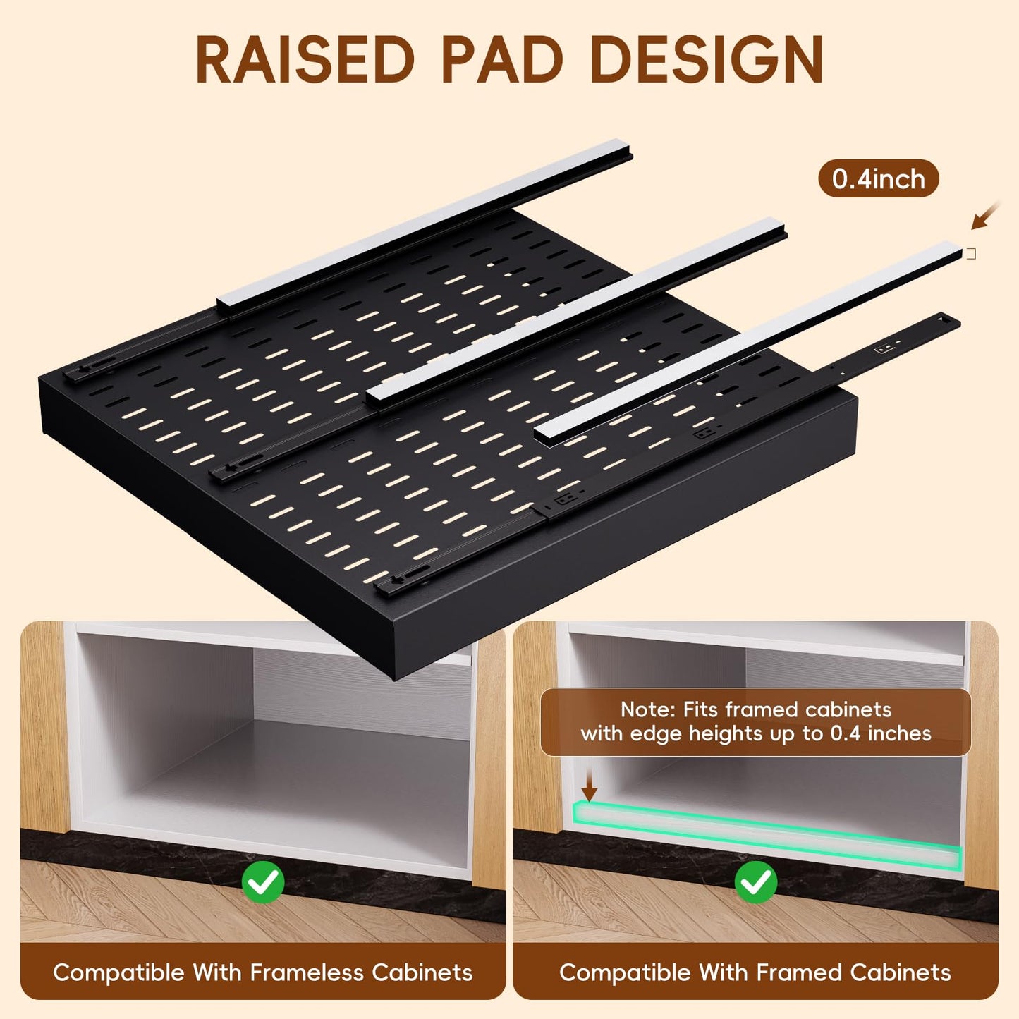 Pull Out Cabinet Organizer Drawer Storage Rack for Kitchen Cabinets