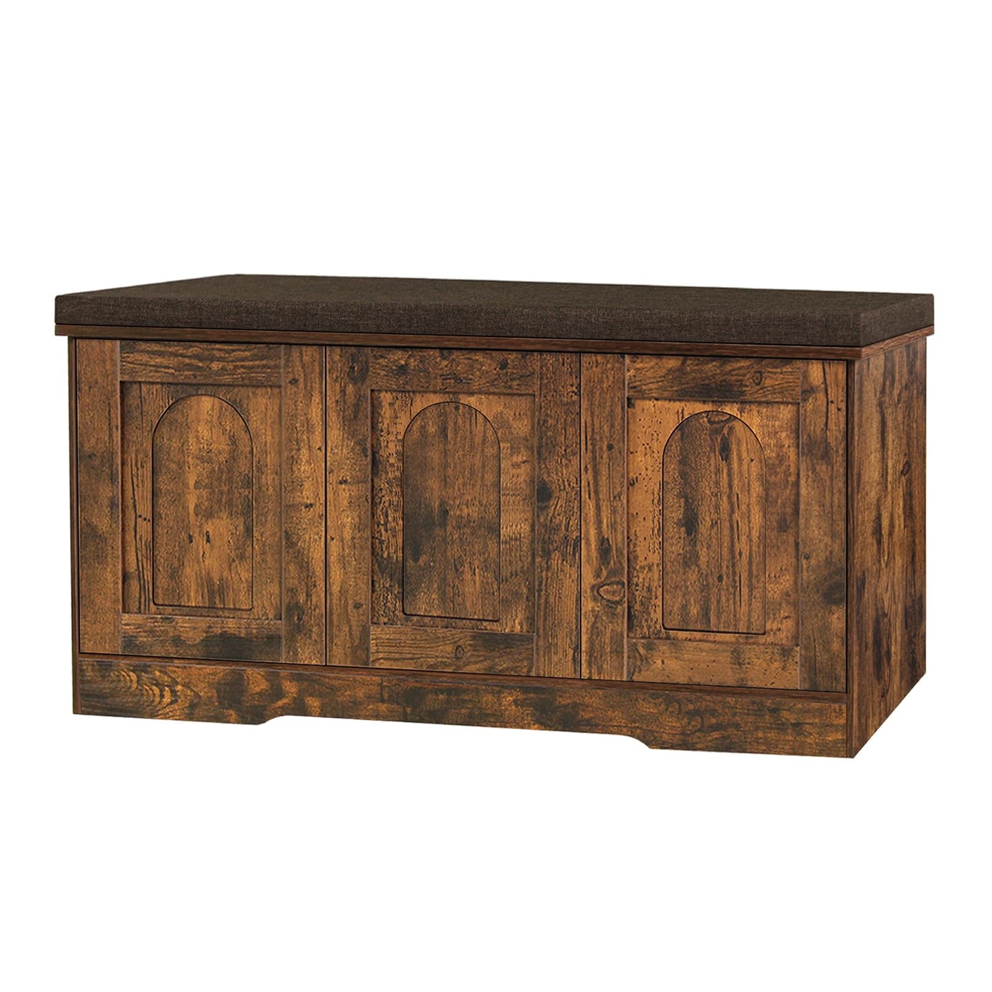 DINZI LVJ Shoe Bench, Entryway Storage Bench with Doors and Cushion,Parent