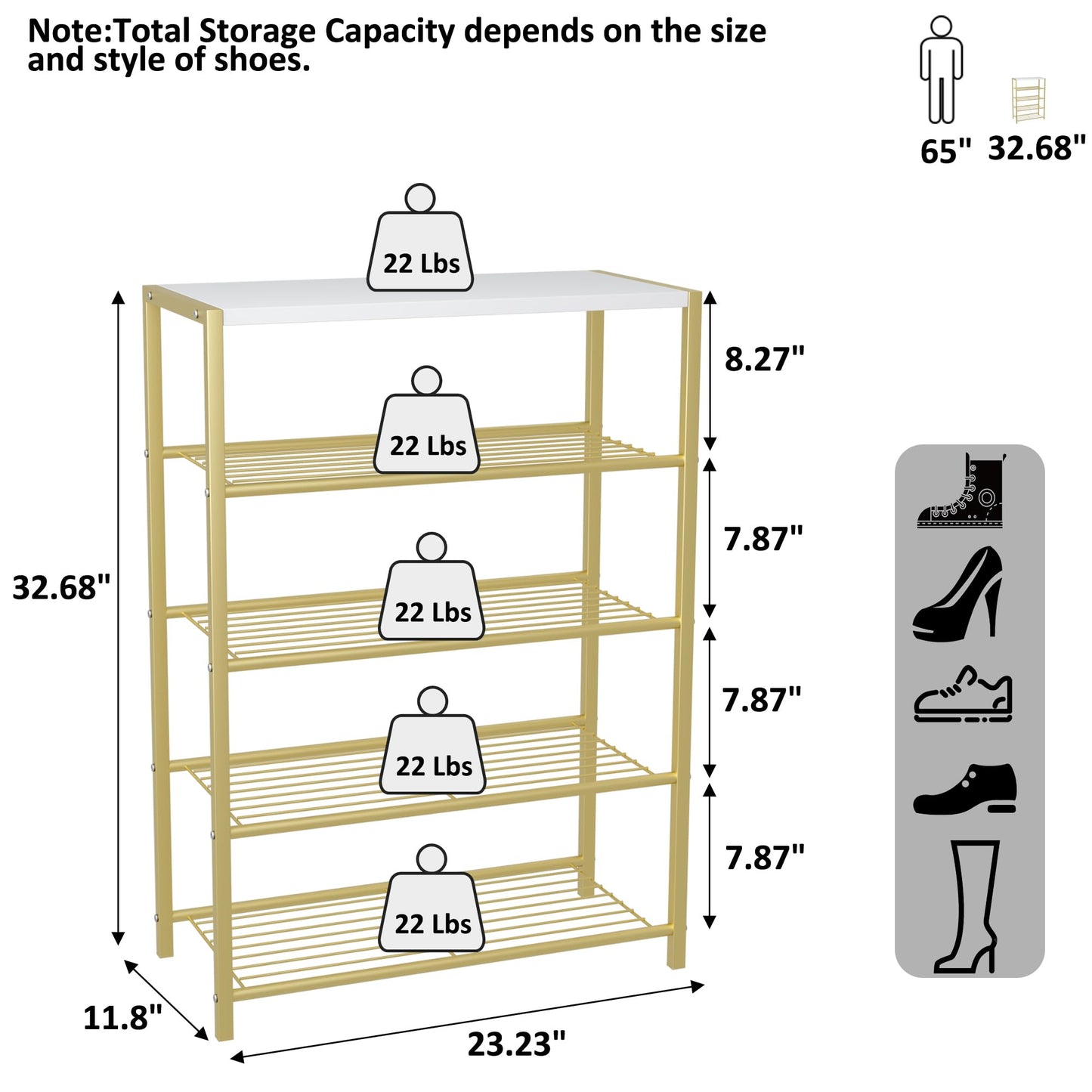 Industrial Shoe Storage Shelf Narrow Entryway Shoe Rack Closet Organizer Metal Wood Storage Shelf