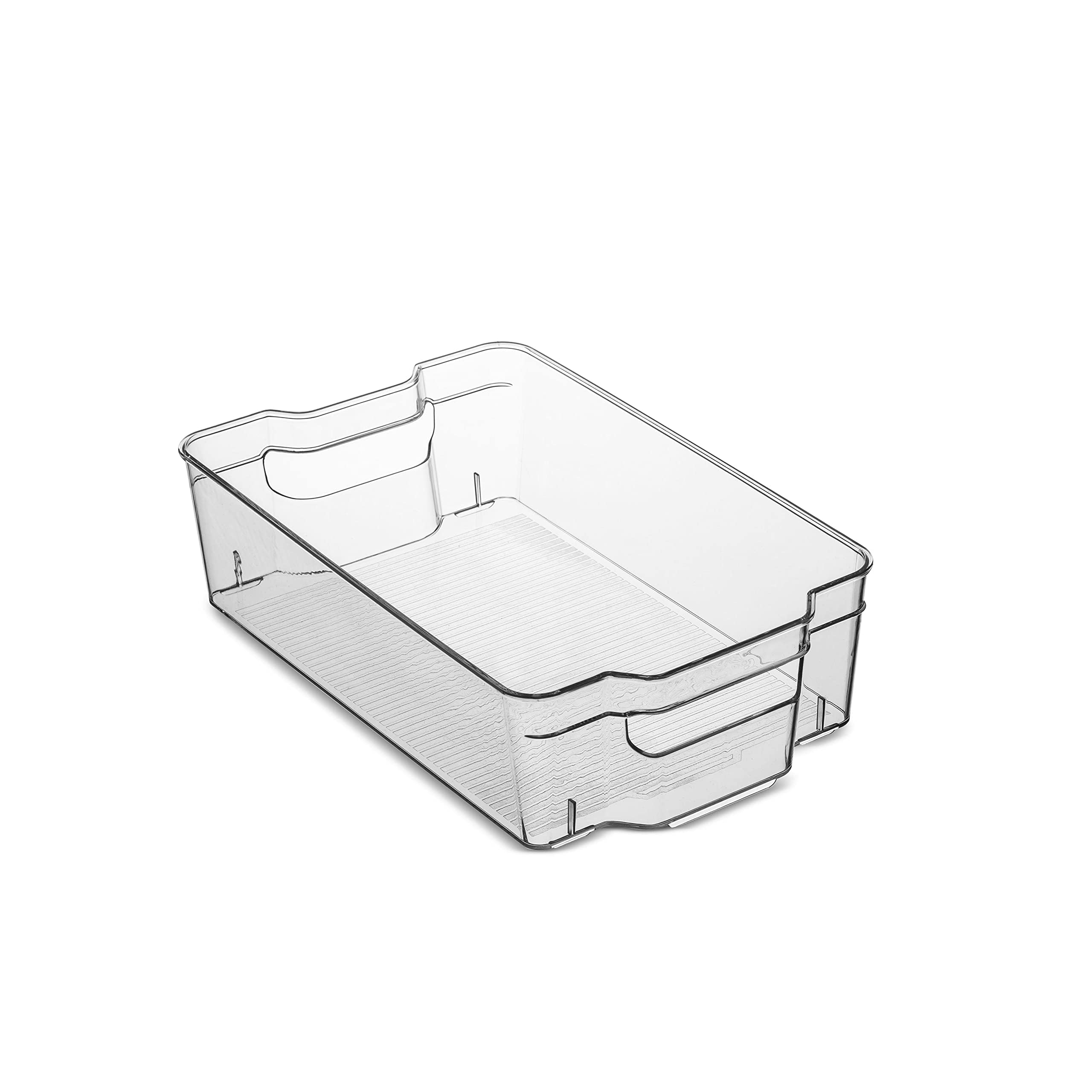 Set of 10 Refrigerator Organizer Bins Stackable Fridge Freezer Kitchen Clear Plastic Storage Containers