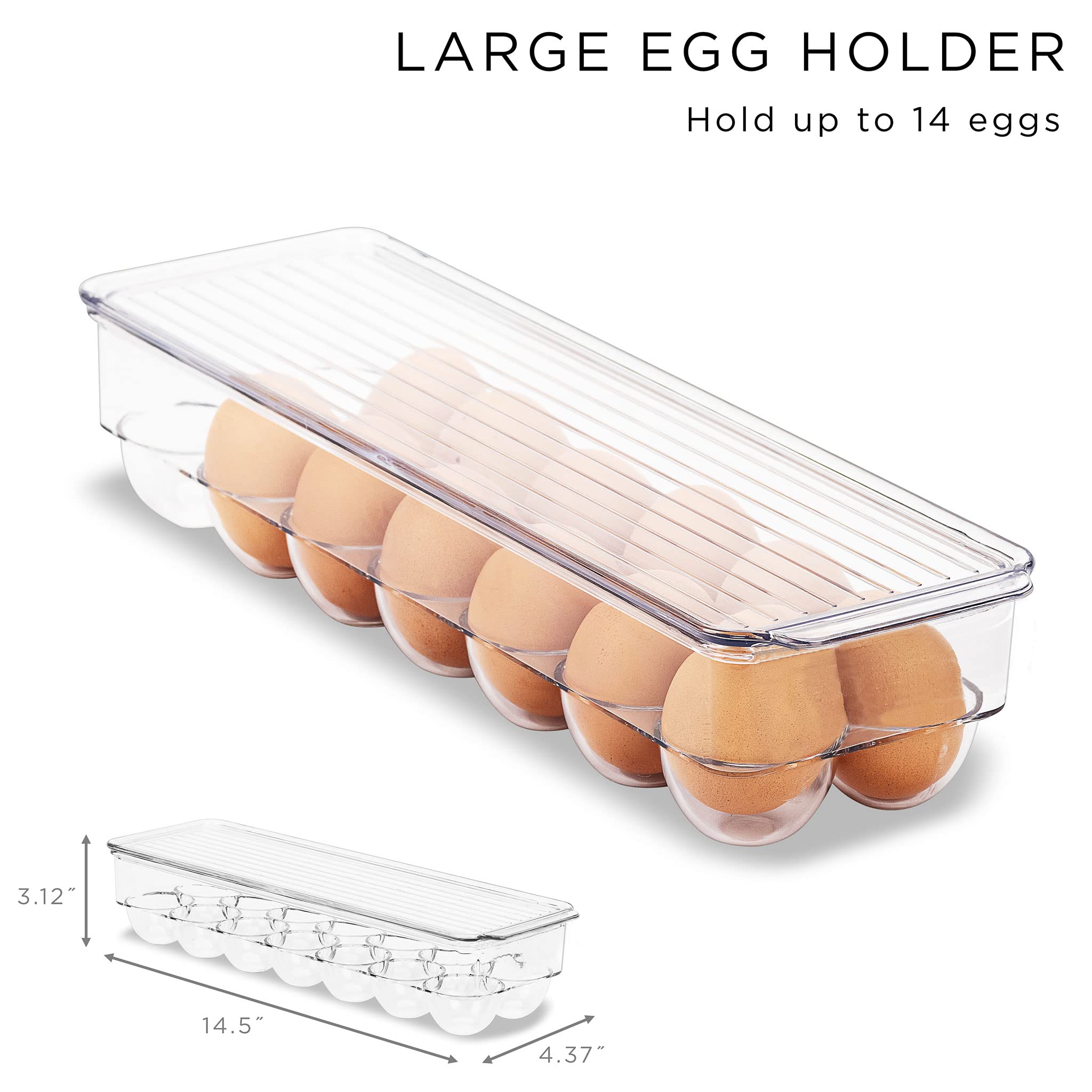 Clear Fridge Organizer Bins Refrigerator Storage Bins Home Pantry Kitchen Laundry Bathroom Organizer Clear Stackable Storage Containers