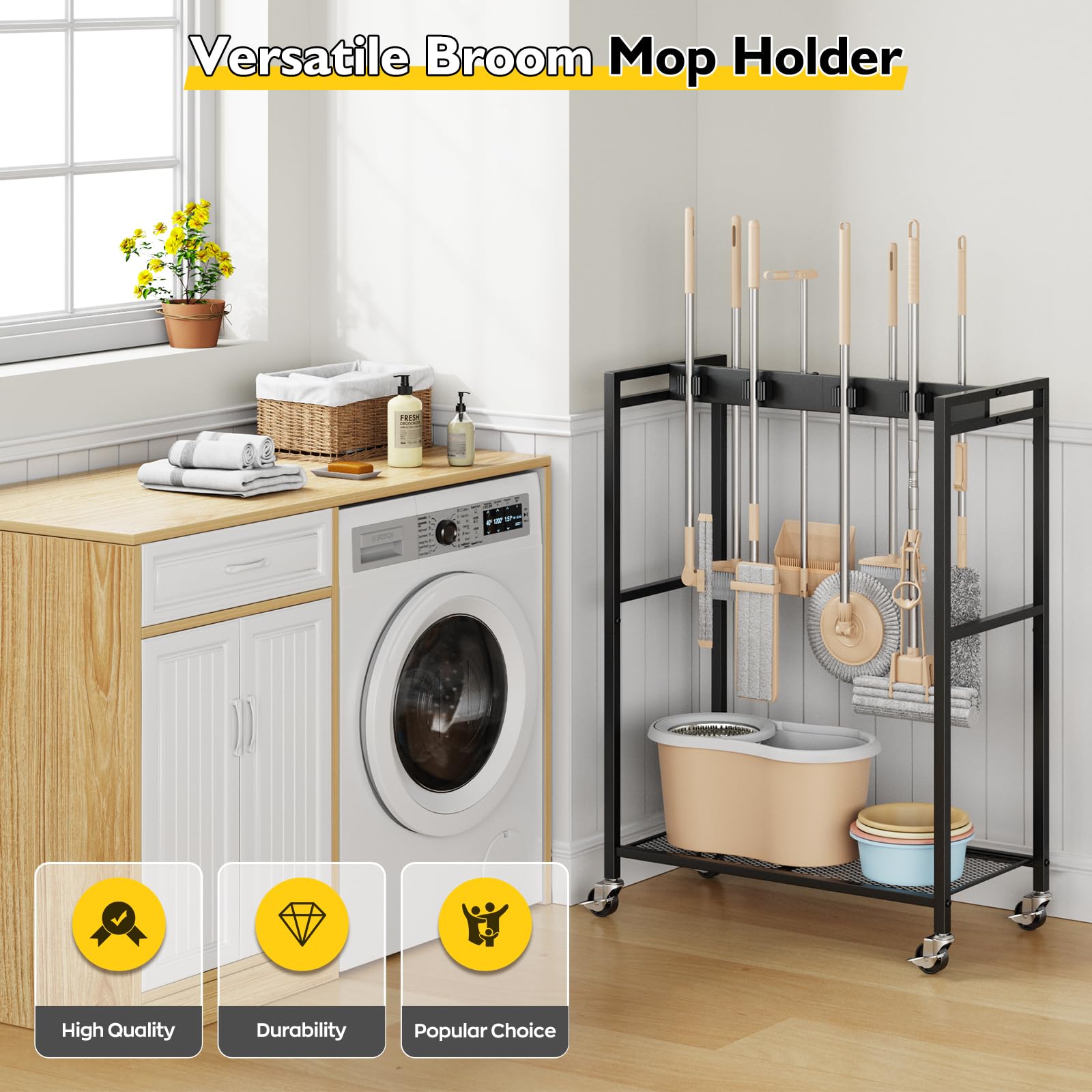 BORISI Broom and Mop Holder