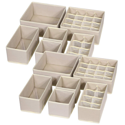Foldable Drawer Organizer Clothes Storage Bins Fabric Closet Storage Boxes Set of 12