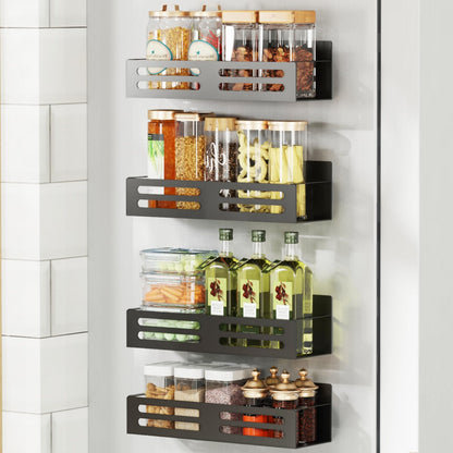 Magnetic Spice Rack for Refrigerator Metal Fridge Organizer Shelf