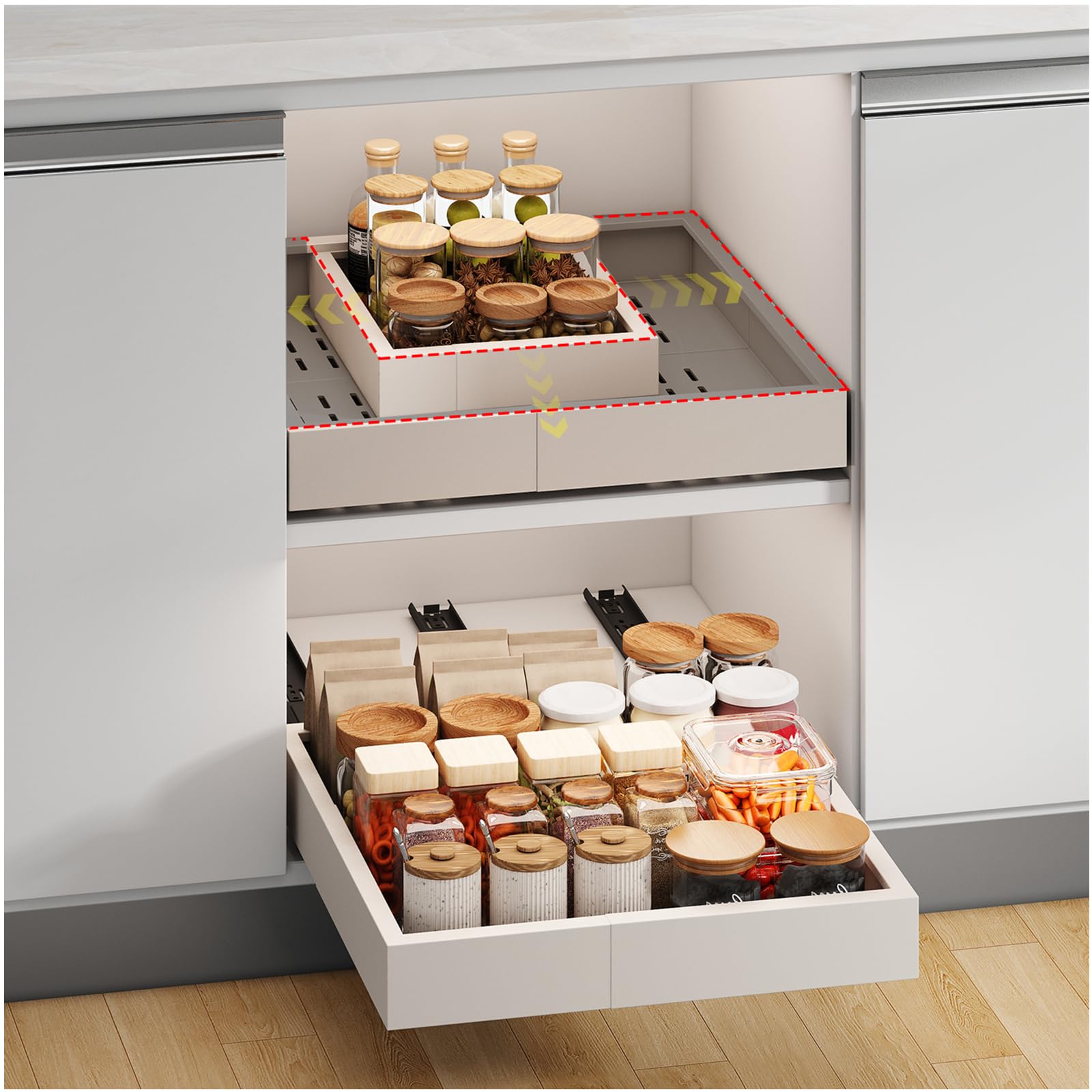 Pull Out Cabinet Organizer Slide Out Drawer Kitchen Cabinet Storage Rack