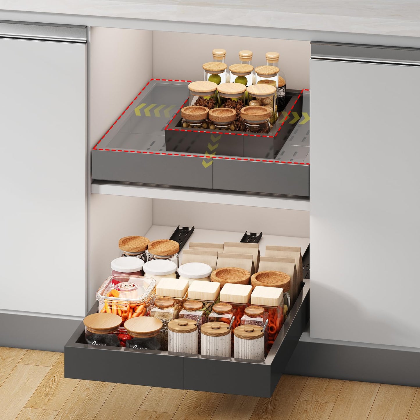 Pull Out Cabinet Organizer Slide Out Drawer Kitchen Cabinet Storage Rack
