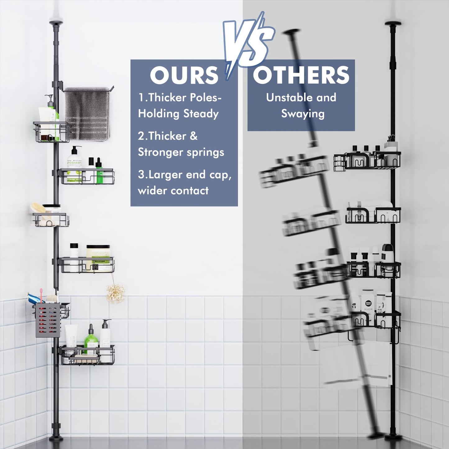 Vatex Corner Shower Caddy Tension Pole