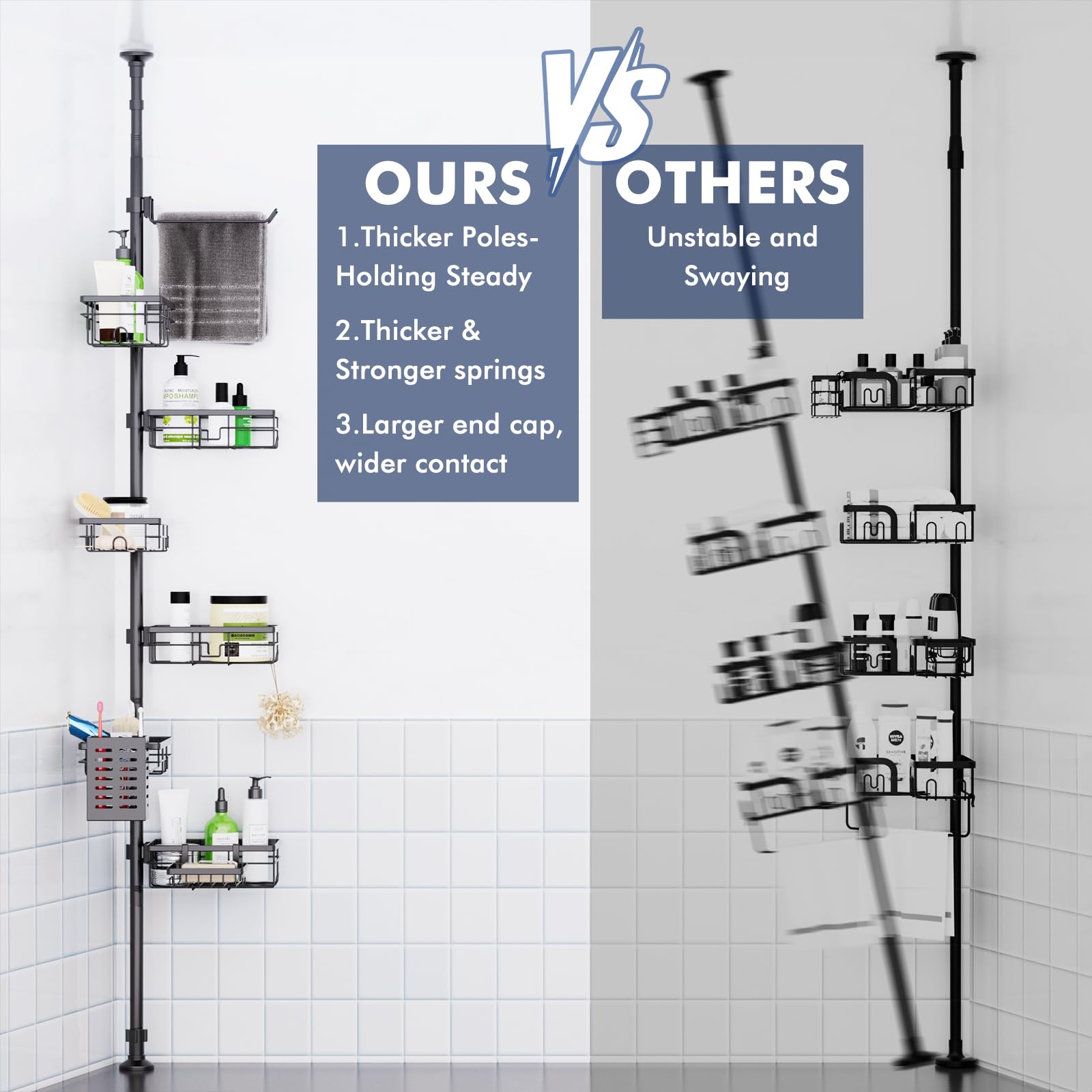 Vatex Corner Shower Caddy Tension Pole