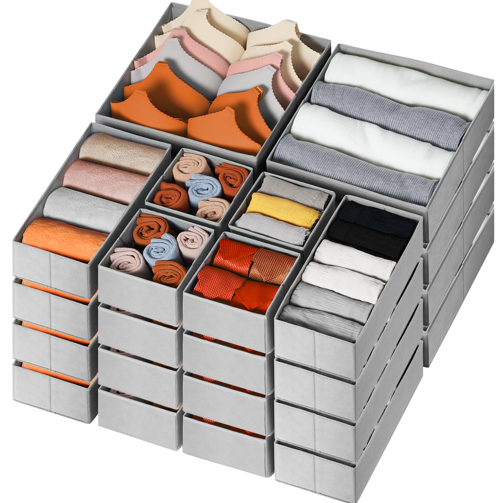 Drawer Organizer 12 Pack Foldable Fabric Closet Storage Bins Underwear Socks Bra Tie Organizer