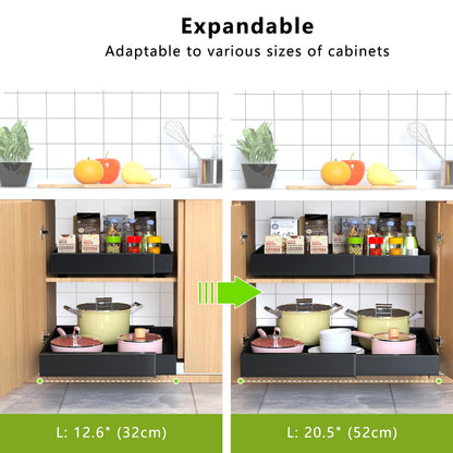 Pull Out Cabinet Organizer Adjustable Slide Out Drawer Kitchen Cabinet Storage Rack