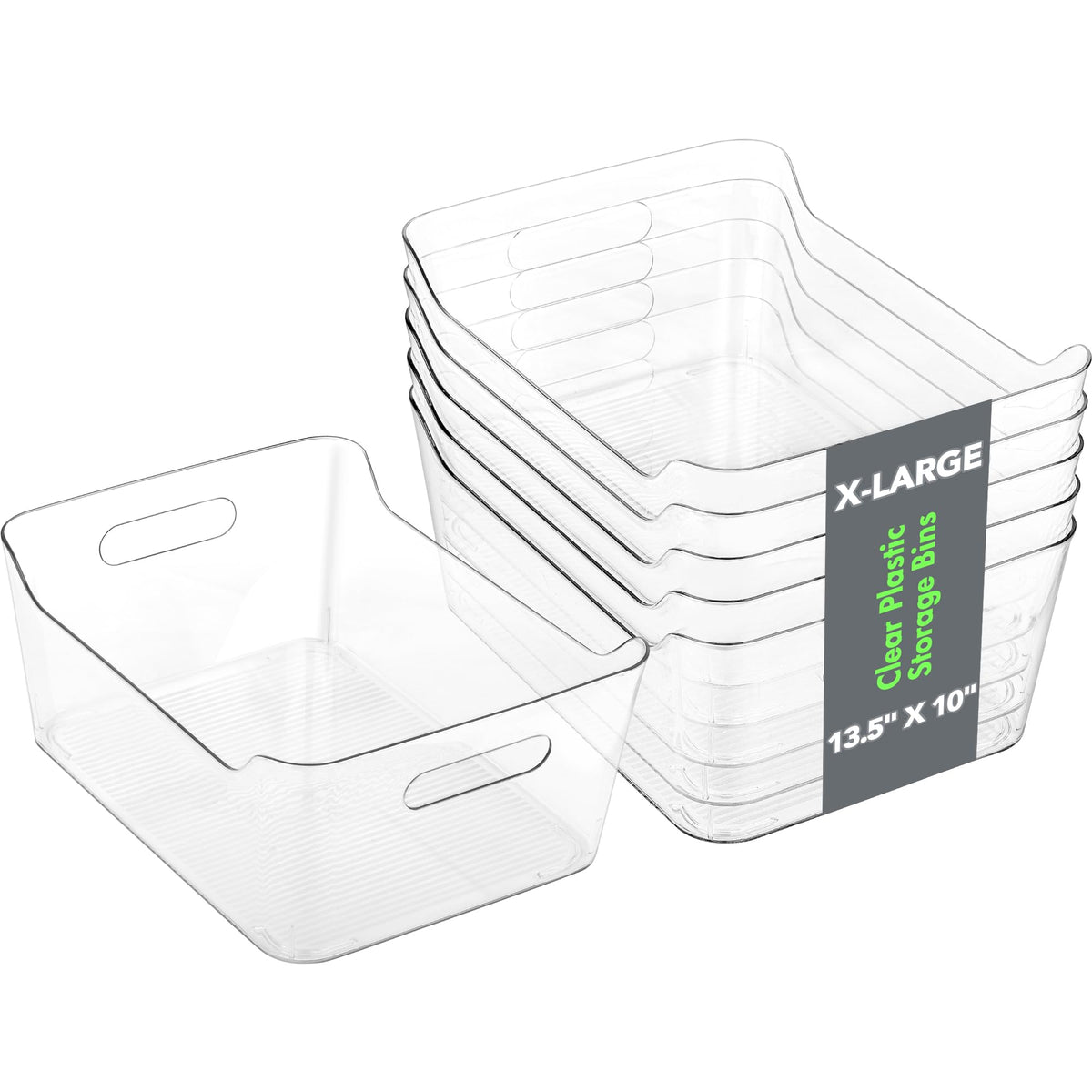 Plastic Storage Bins Multi-Use Pantry Organizer Clear Home Kitchen Storage Containers