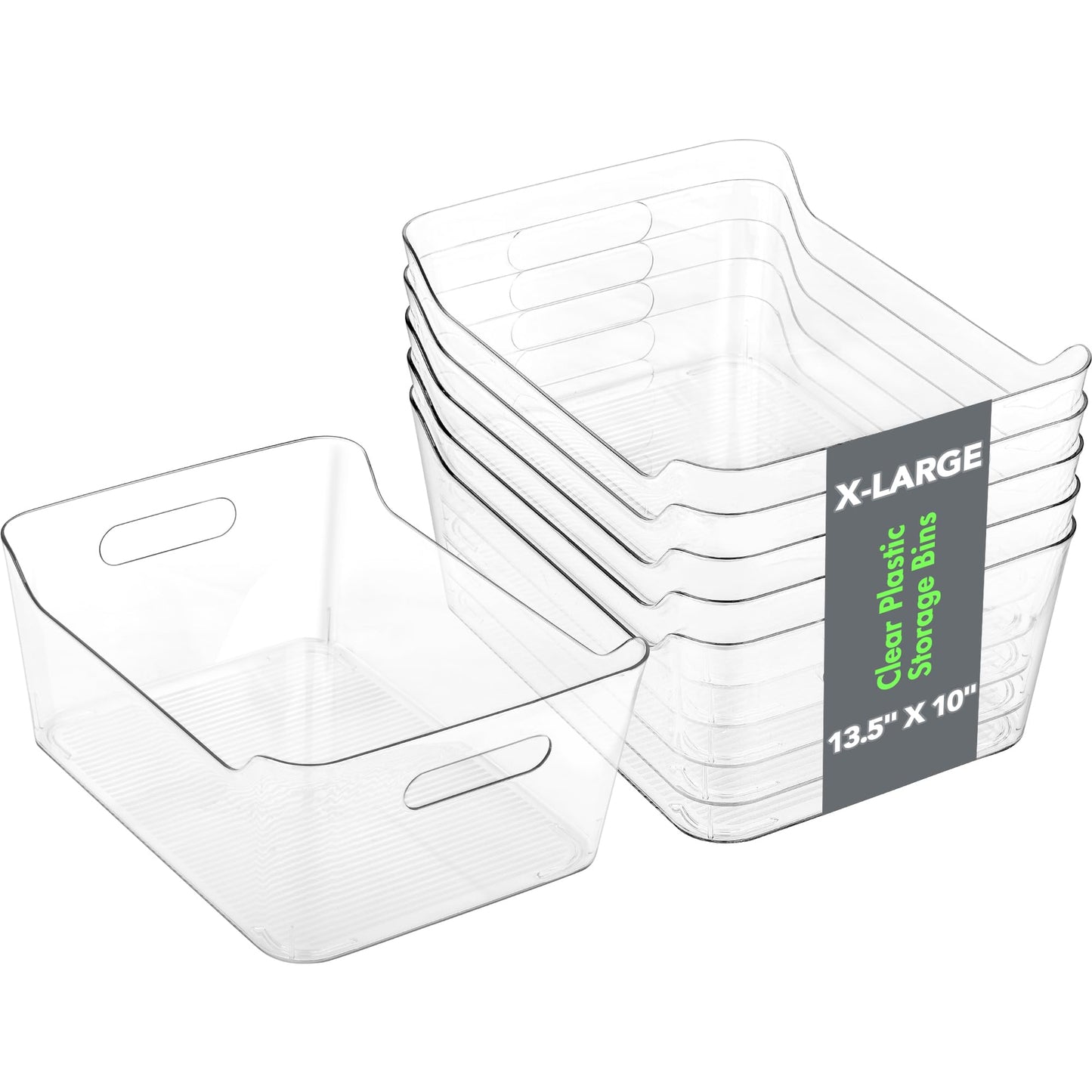 Plastic Storage Bins Multi-Use Pantry Organizer Clear Home Kitchen Storage Containers