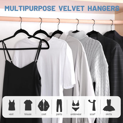 Velvet Hangers Non Slip Ultra Thin Space Saving Clothes Hangers Heavy Duty Closet Organizer Suit Shirt Jacket Hangers