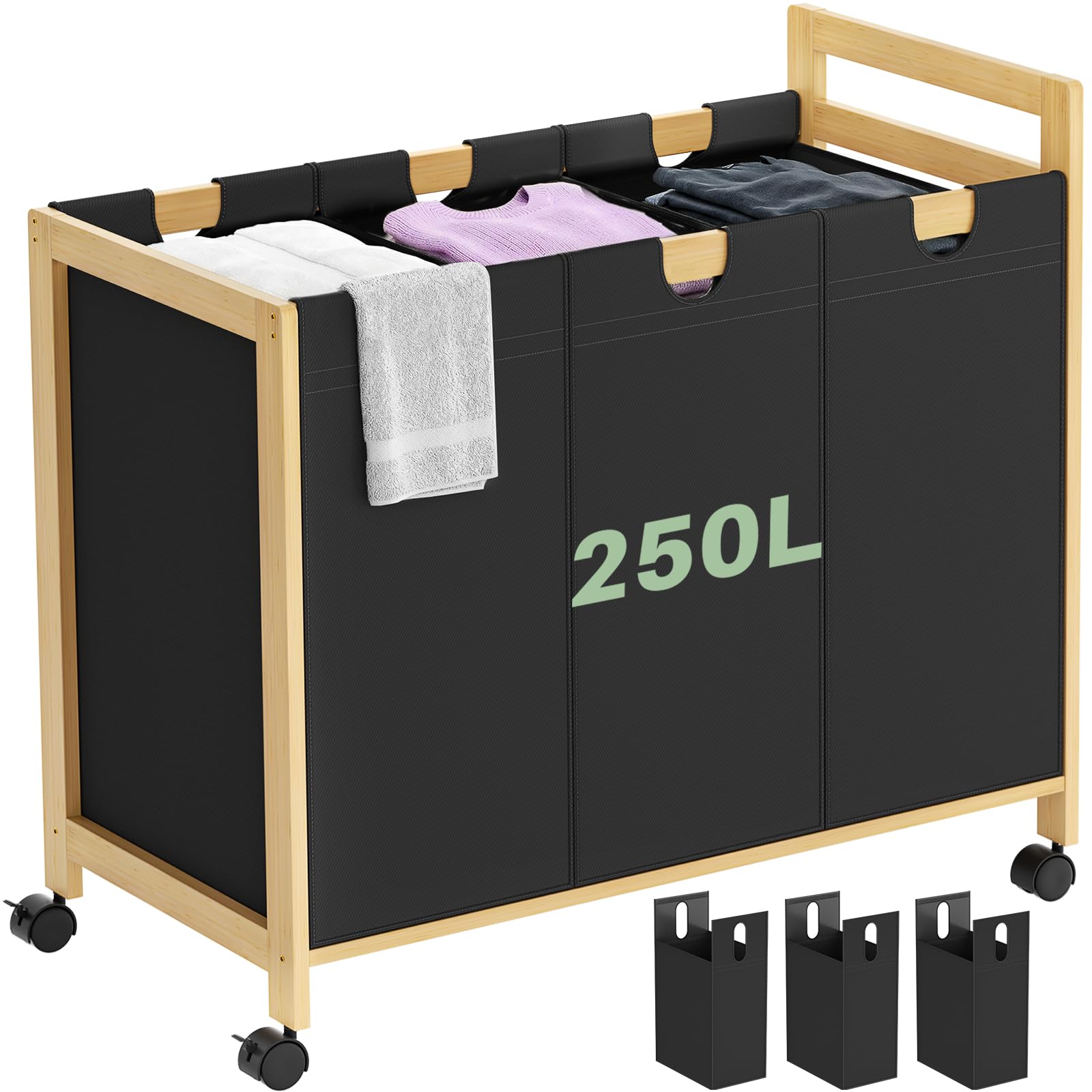 Laundry Hamper with 3 Section