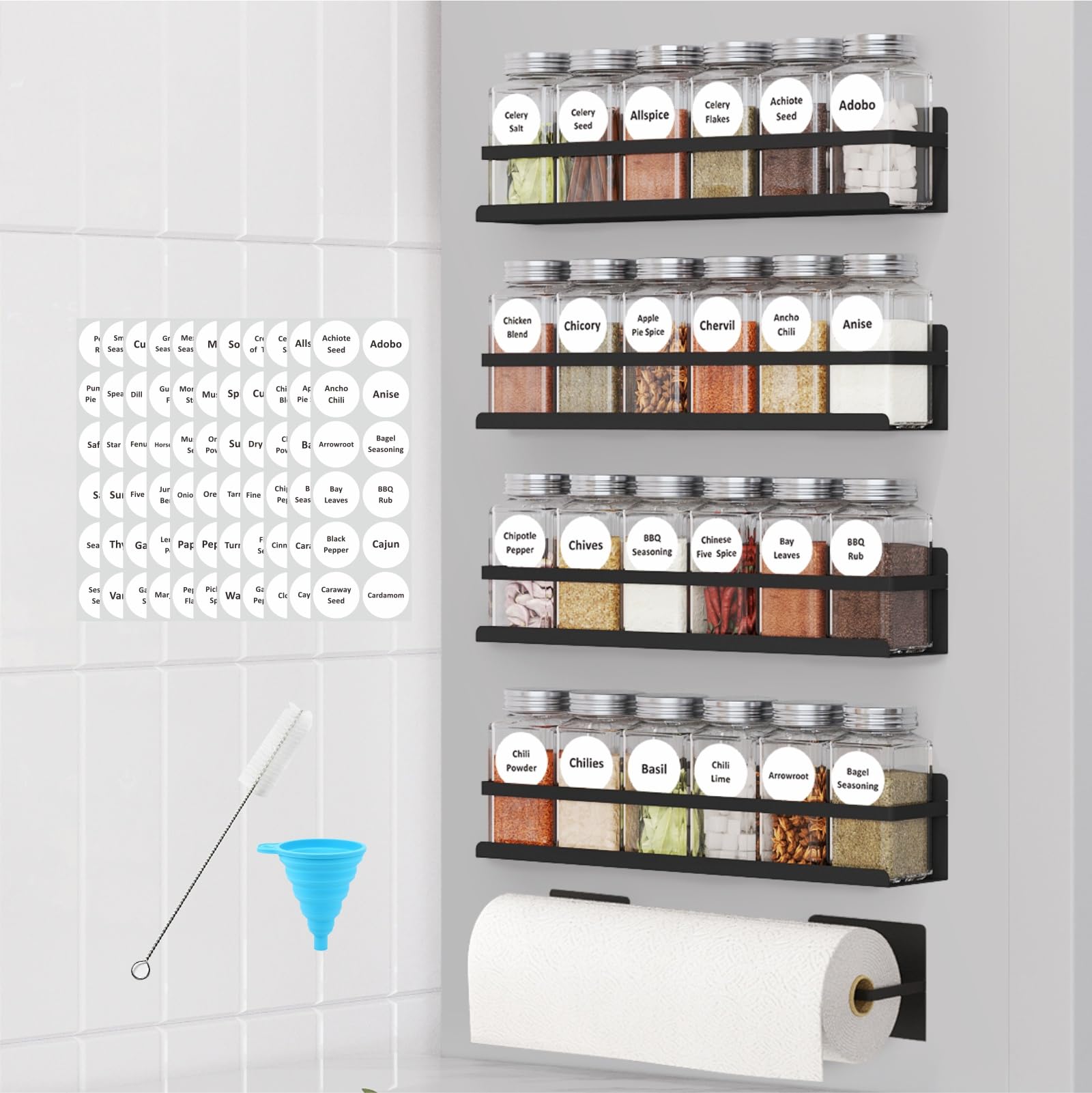 Magnetic Spice Rack for Refrigerator Metal Fridge Organizer Shelf