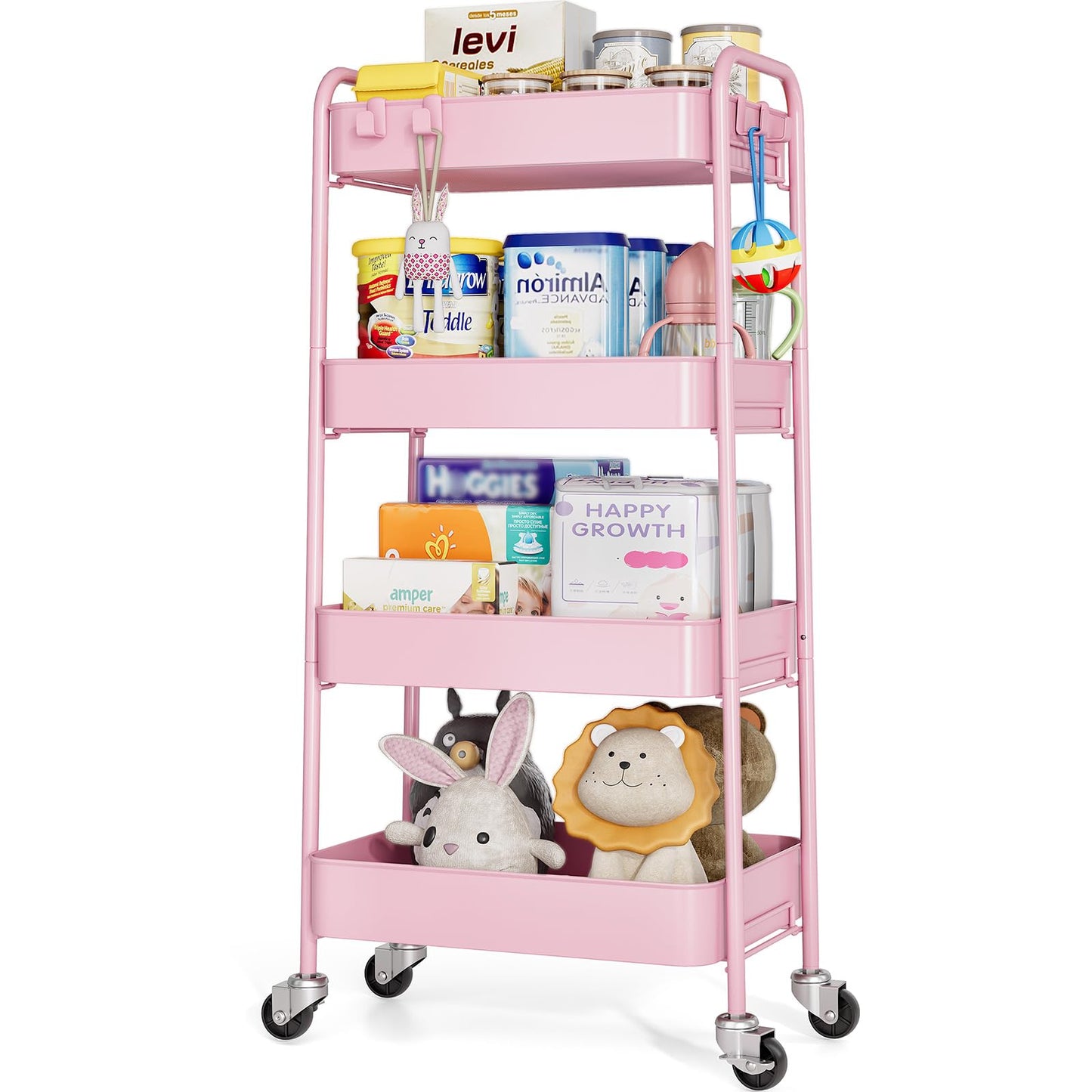 TOOLF Metal Rolling Cart with Wheels