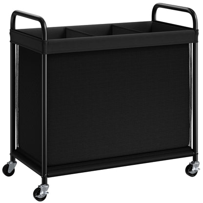 Rolling Laundry Hamper with Wheels Removable Liner Bag Laundry Sorter Clothes Hamper Cart Bedroom Bathroom Dorm Storage Organizer