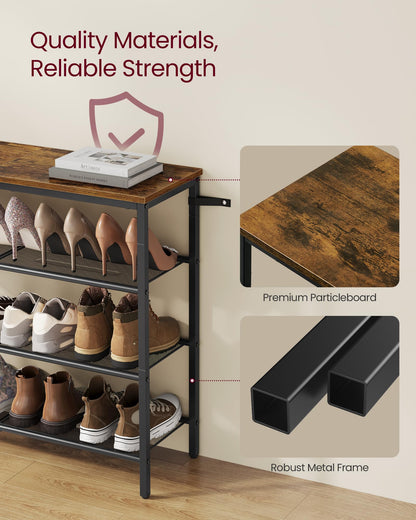 Shoe Storage Rack Metal Frame Entryway Closet Organizer Free Standing Shoe Shelf