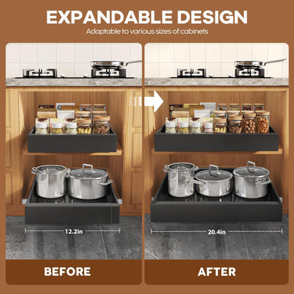 Expandable Pull Out Cabinet Organizer Slide Out Drawer Kitchen Cabinet Storage Rack