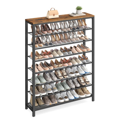 Shoe Storage Rack Metal Frame Entryway Closet Organizer Free Standing Shoe Shelf