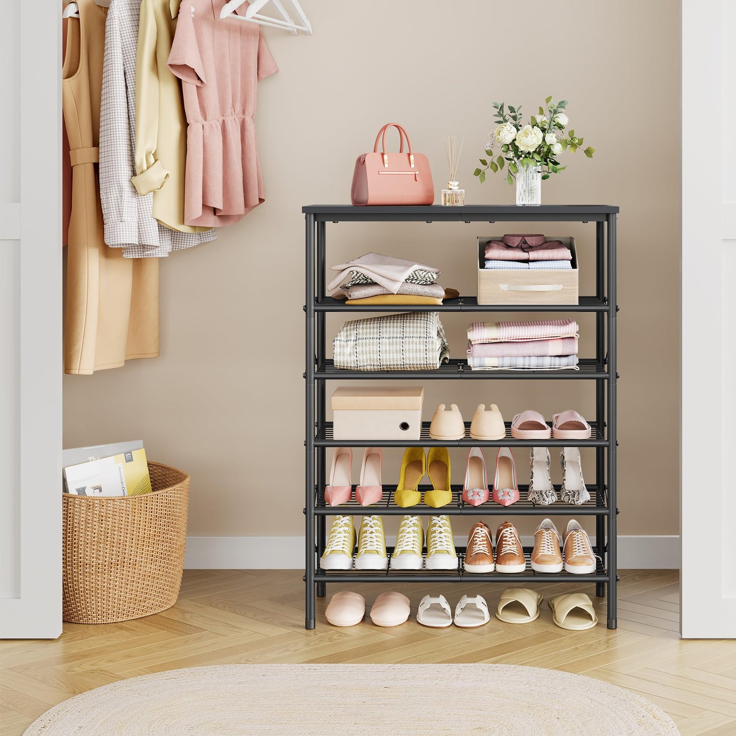Tajsoon 6-Tier Shoe Rack Organizer