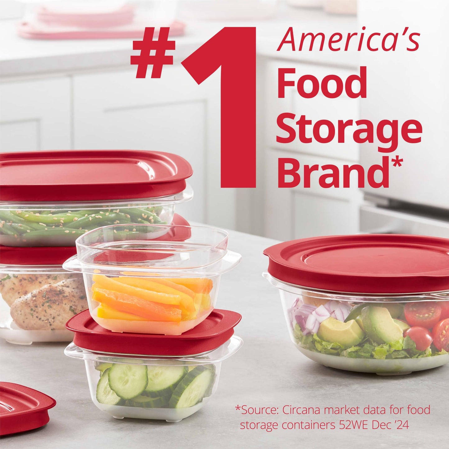 Food Storage Containers Set, 22-Piece Rectangle & Square with Lids