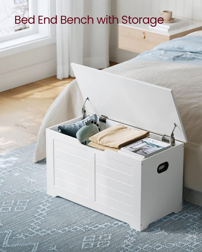 VASAGLE Storage Chest, Storage Trunk with 2 Safety Hinges, Storage Bench