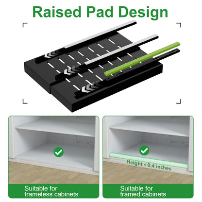 Pull Out Cabinet Organizer Expandable Sliding Drawer Kitchen Cabinet Storage Rack Adhesive Nano Film System