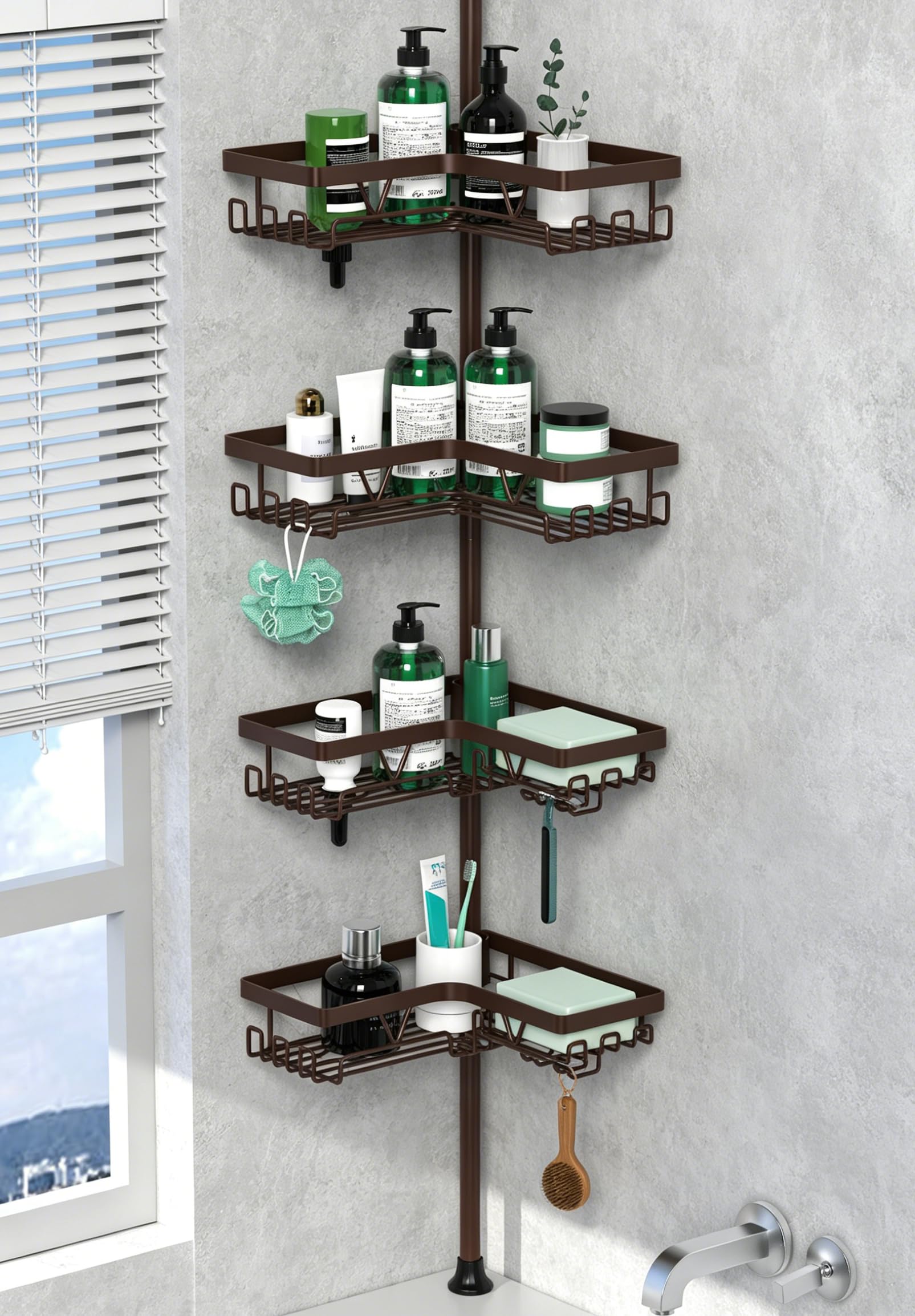 DAOYA Corner Shower Caddy Tension Pole