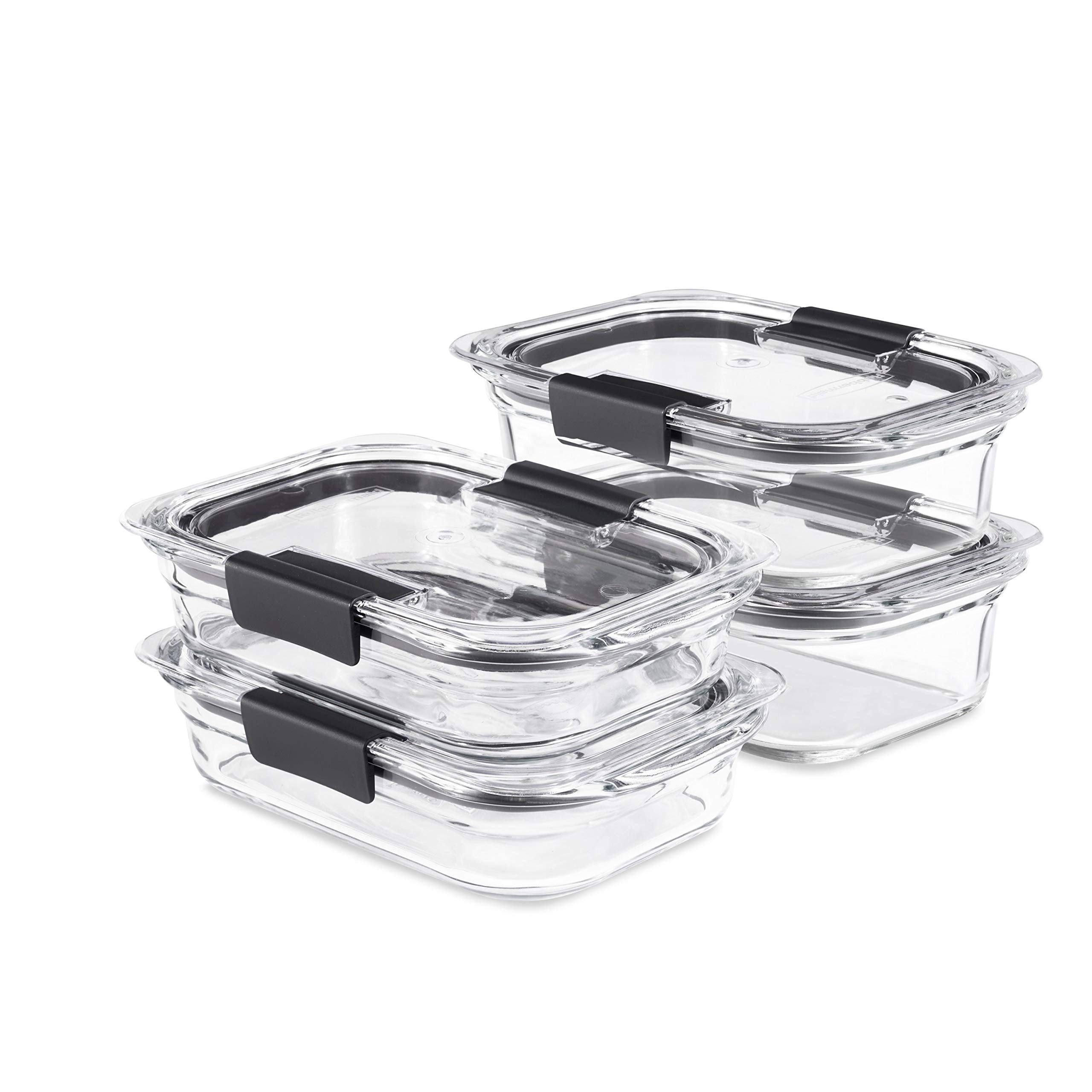 Glass Food Storage Containers Set of 9, Leak-Proof, BPA-Free, Clear
