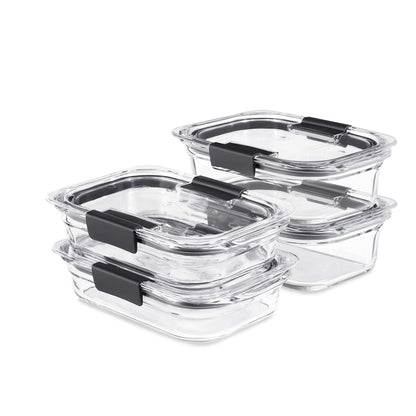 Glass Food Storage Containers Set of 9, Leak-Proof, BPA-Free, Clear