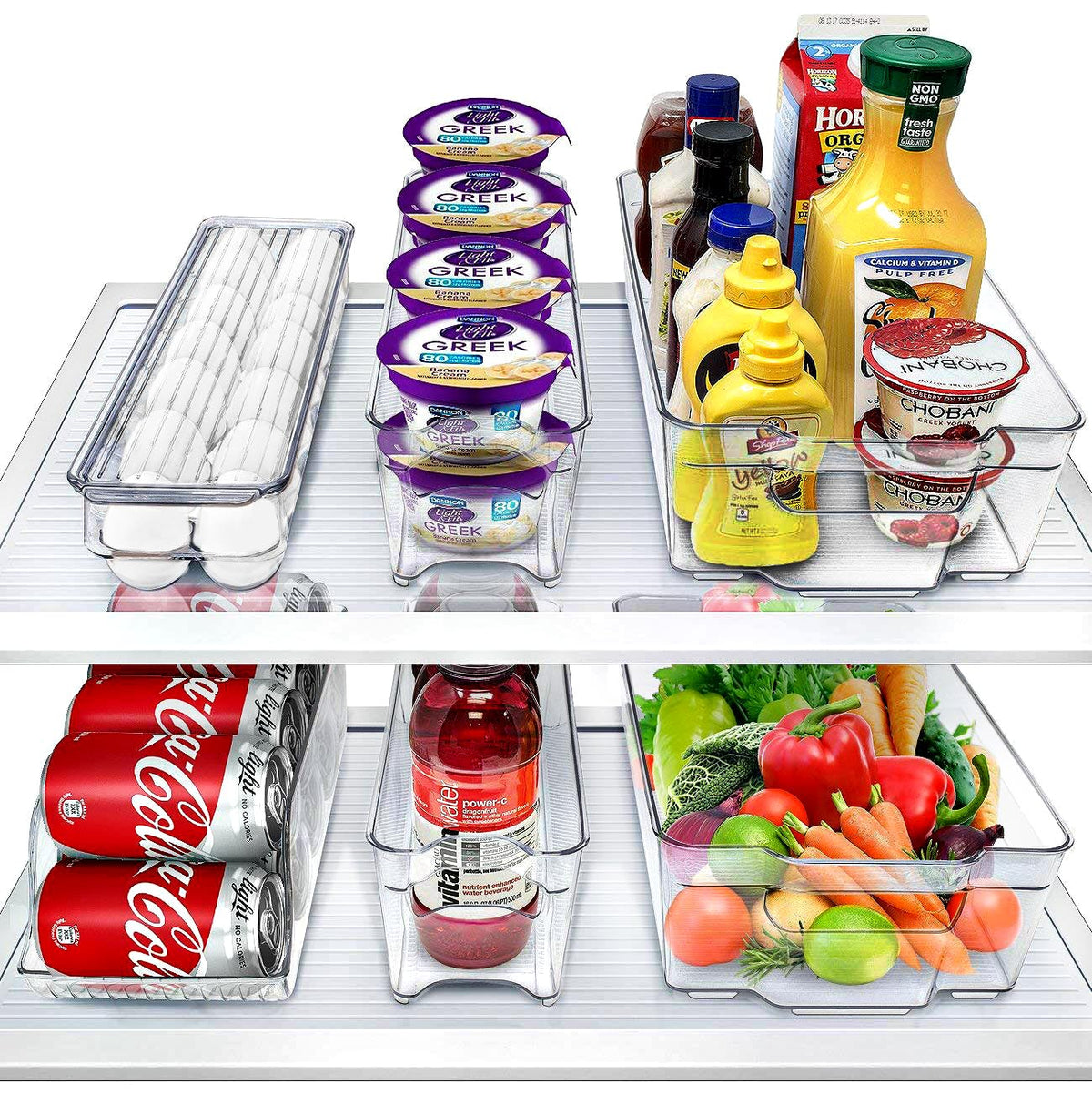 Clear Fridge Organizer Bins Refrigerator Storage Bins Home Pantry Kitchen Laundry Bathroom Organizer Clear Stackable Storage Containers