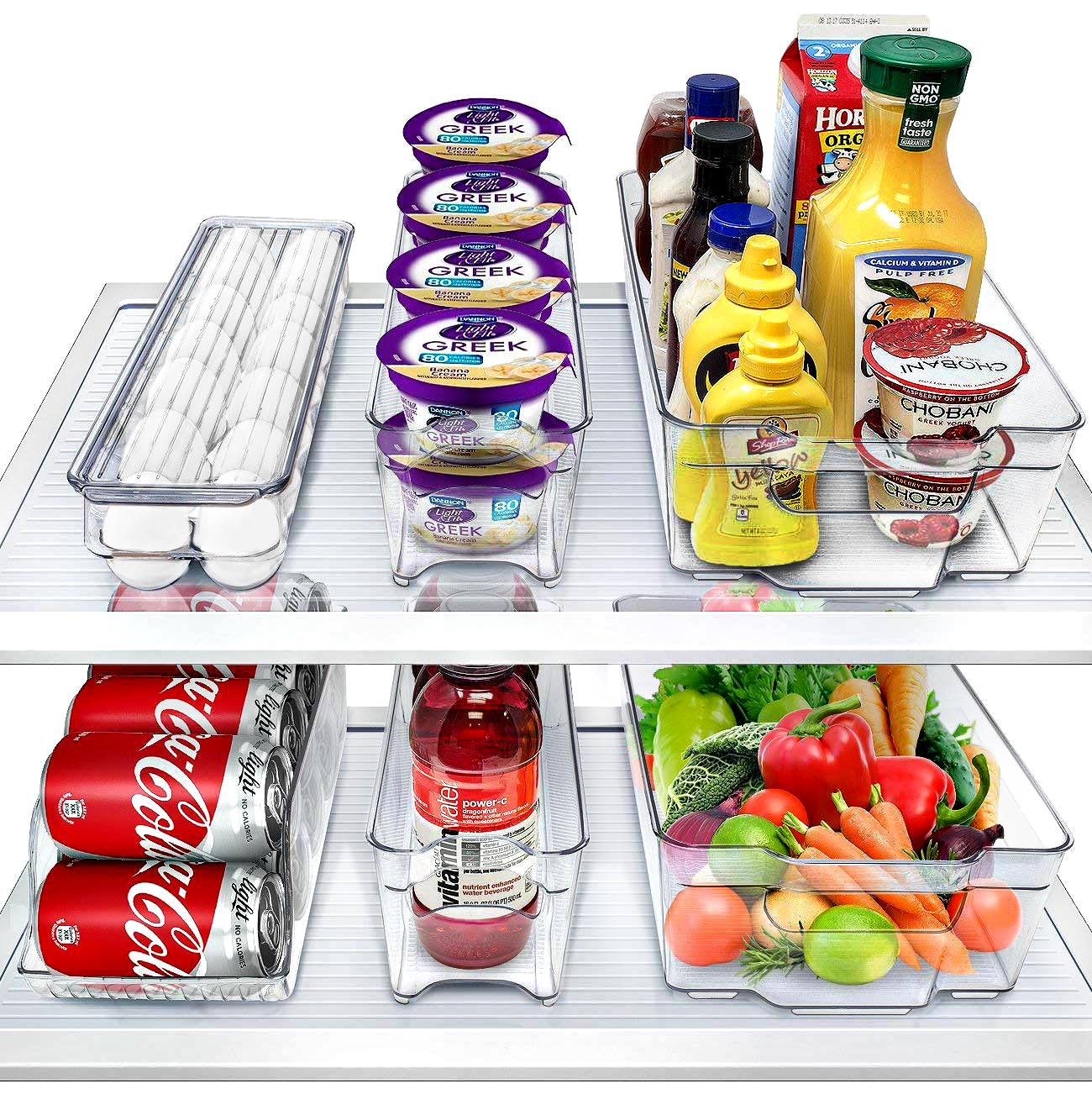 Clear Fridge Organizer Bins Refrigerator Storage Bins Home Pantry Kitchen Laundry Bathroom Organizer Clear Stackable Storage Containers