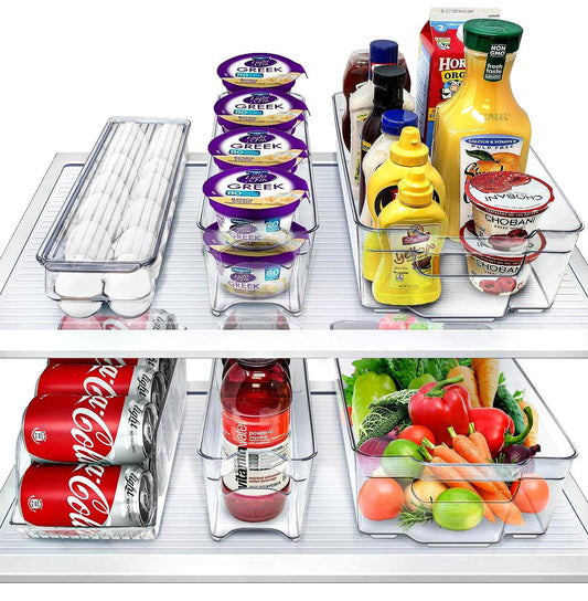 Clear Fridge Organizer Bins Refrigerator Storage Bins Home Pantry Kitchen Laundry Bathroom Organizer Clear Stackable Storage Containers