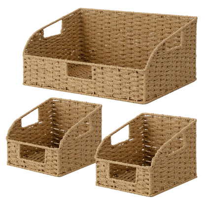 Wicker Storage Baskets Pantry Organizers Storage Basket 2 Pack