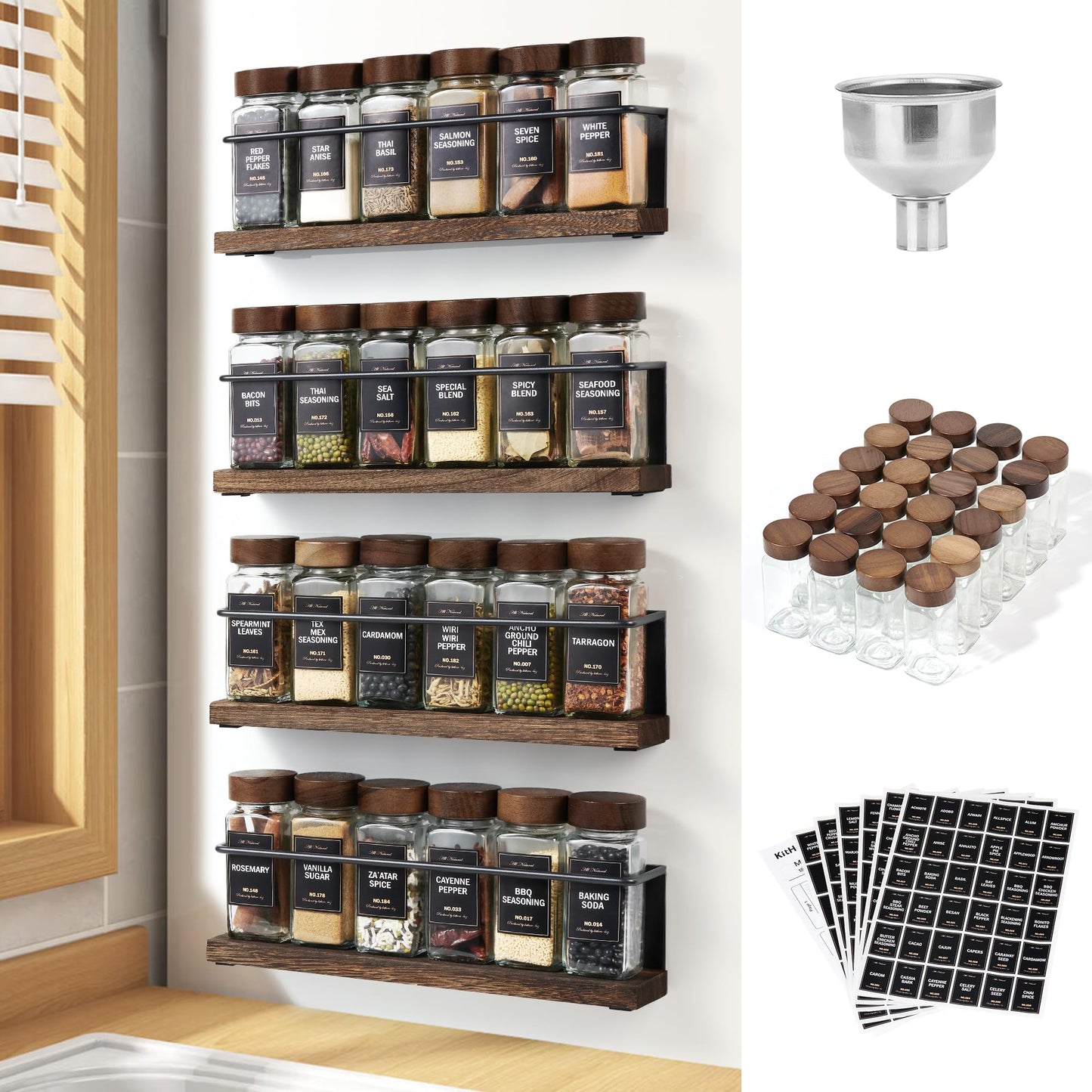 Magnetic Spice Storage Rack Organizer for Fridge Kitchen