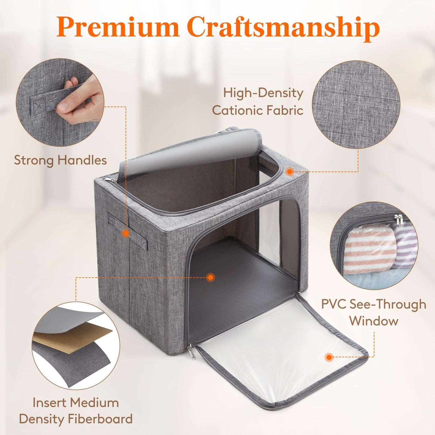 Lifewit Clothes Storage Bins with Metal Frame, Stackable Storage Box