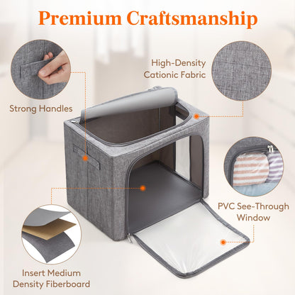 Lifewit Clothes Storage Bins with Metal Frame, Stackable Storage Box